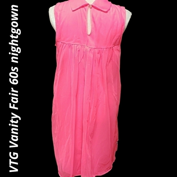 Vintage 60s/70s Vanity Fair Neon Day Glow Pink Negligee Sexy EUC - Picture 4 of 10